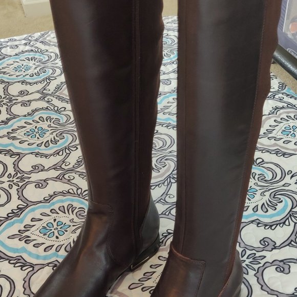 Nine West WNLEVI-WS Dark Brown Leather Boots - Picture 6 of 7